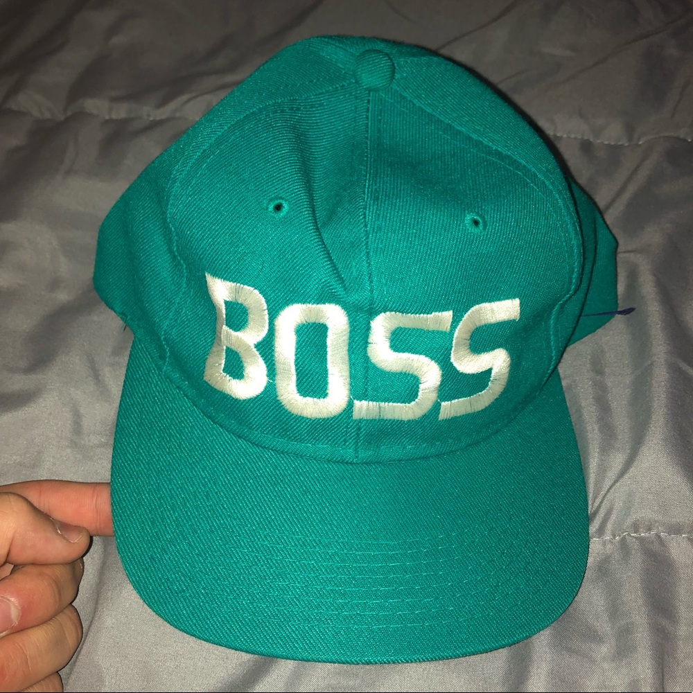 Vintage boss America SnapBack hat 90s embroidered